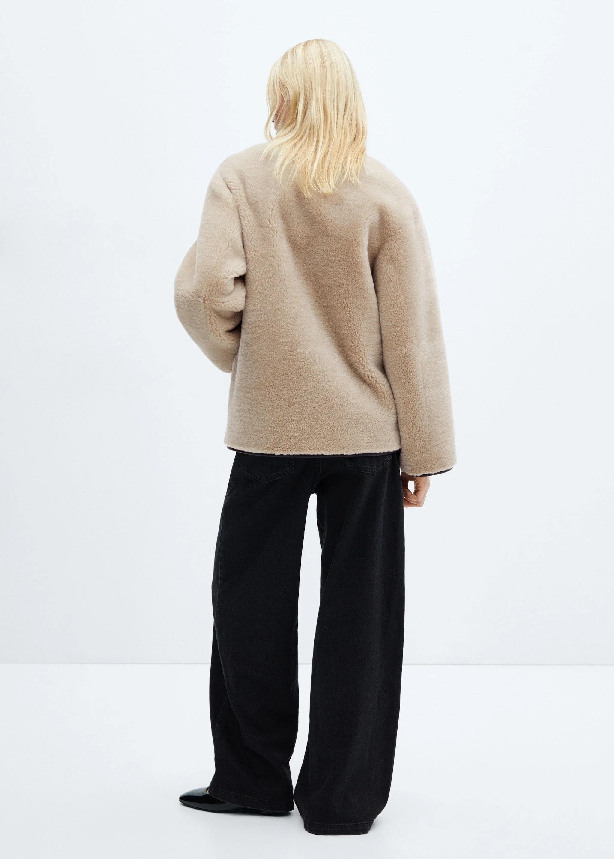 Faux fur coat with applications - Image 4