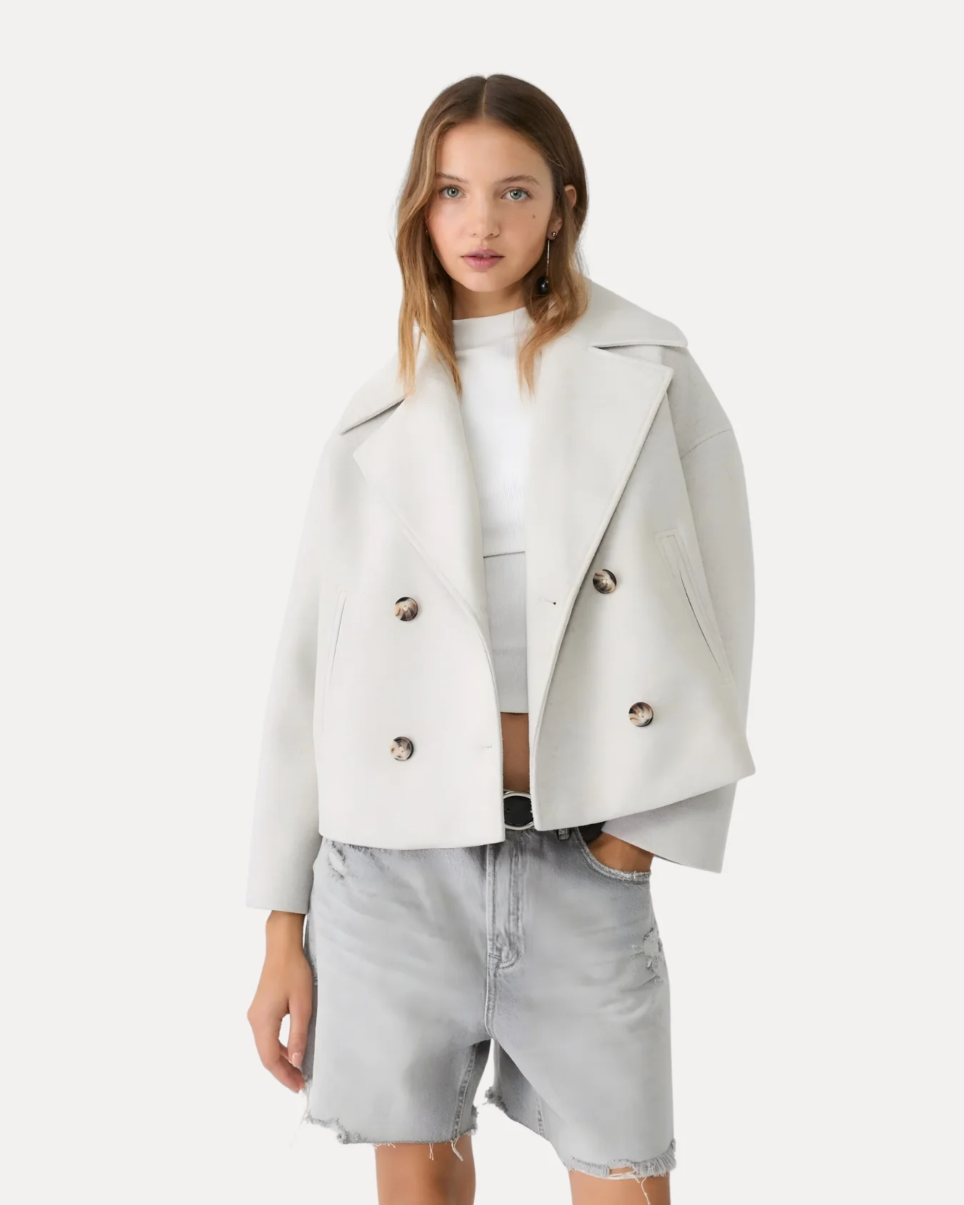 Heritage Cropped Wool Coat - Image 2