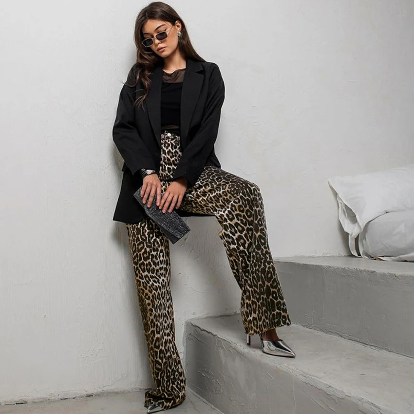 Leopard Print Jeans - Image 3