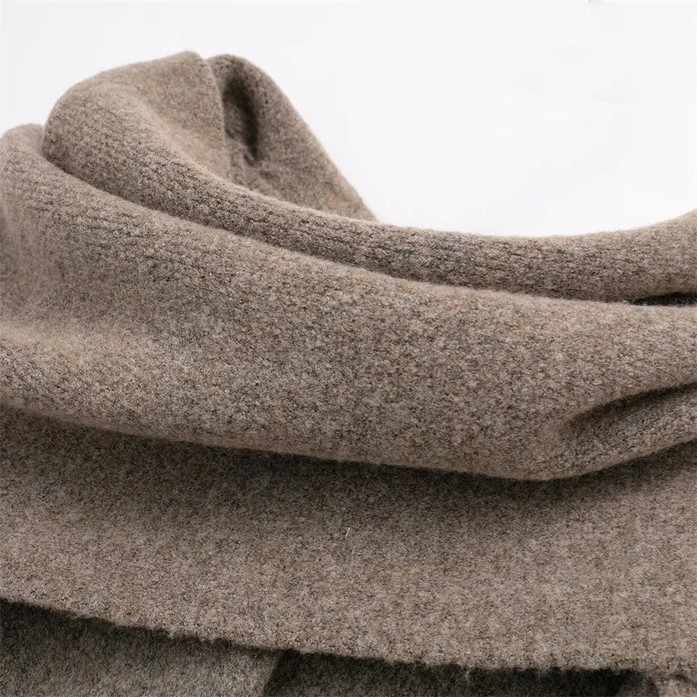 SHORT KNIT COAT WITH SCARF - Image 6