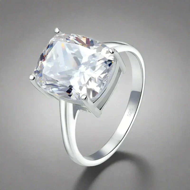 Solid 925 Sterling Silver Princess Cut - Image 2